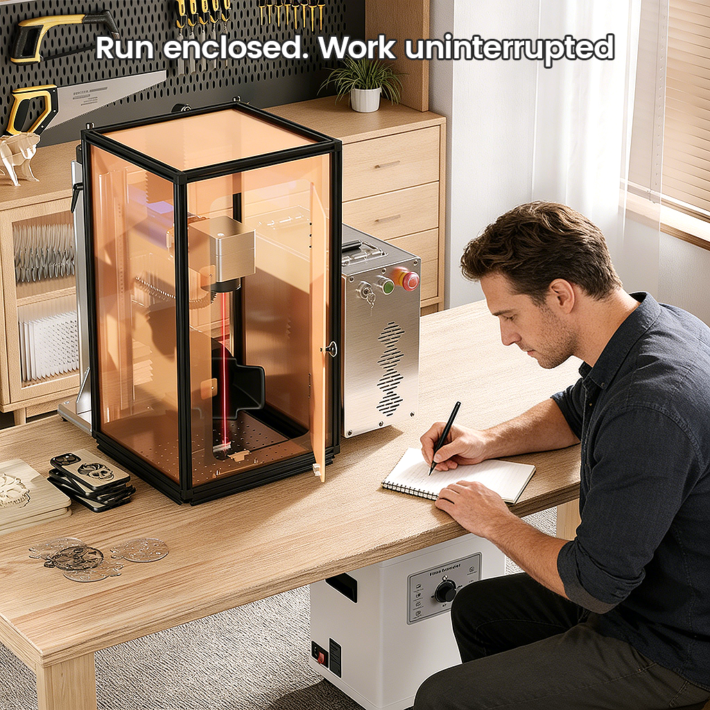 Monport Laser Engraver Enclosure for GT & GQ & GPro Fiber Laser (with Door Protection Switch)