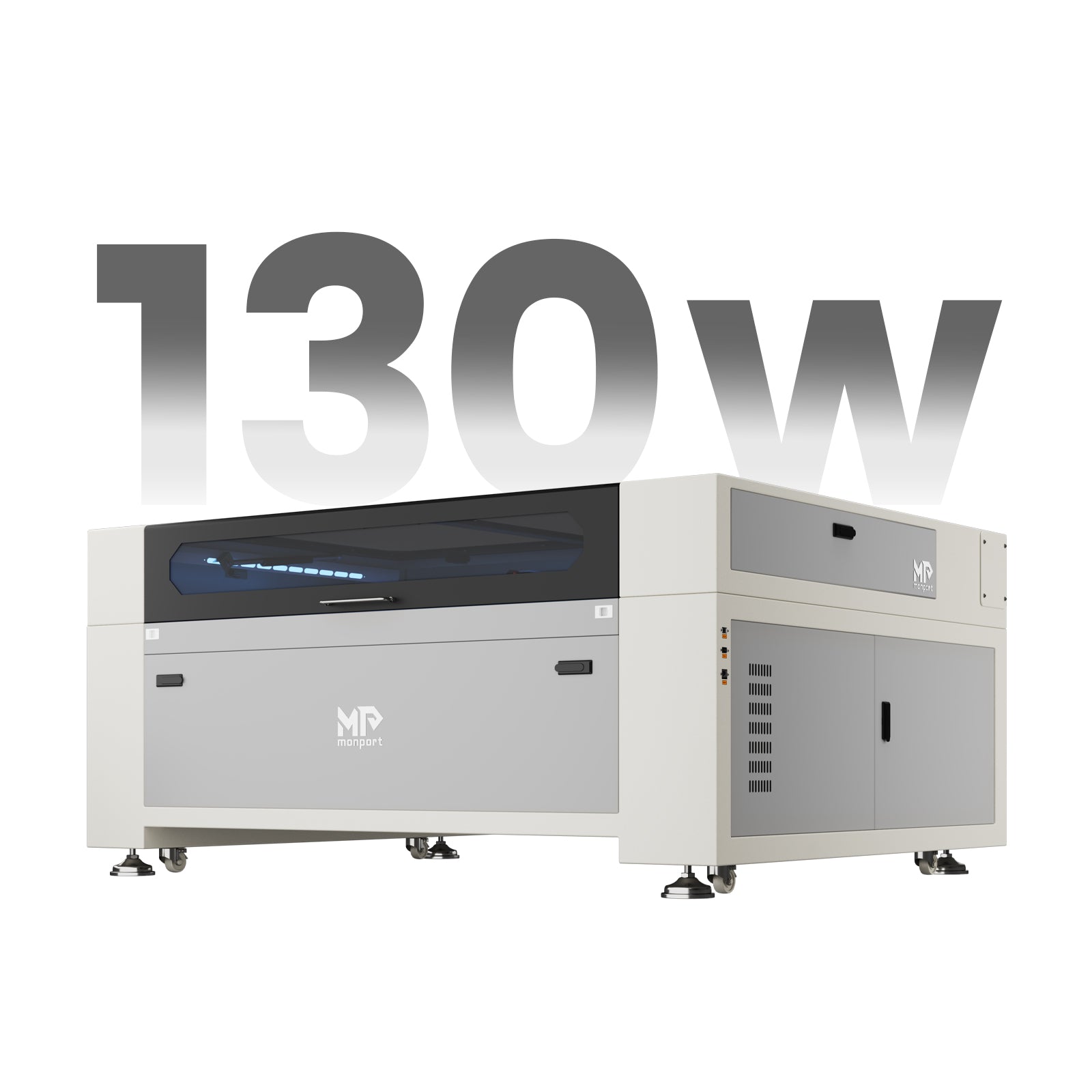 Monport Effi13S Upgraded 130W CO2 Laser Engraver & Cutter (51" × 35") with Autofocus and Built-in Water Chiller