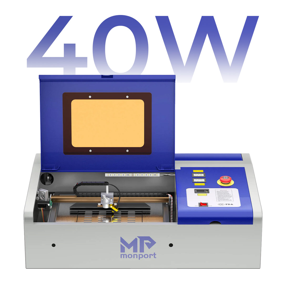 Bundle Sale | Monport 40W Pro Lightburn-Supported (12" X 8") CO2 Laser Engraver All-in One Bundle