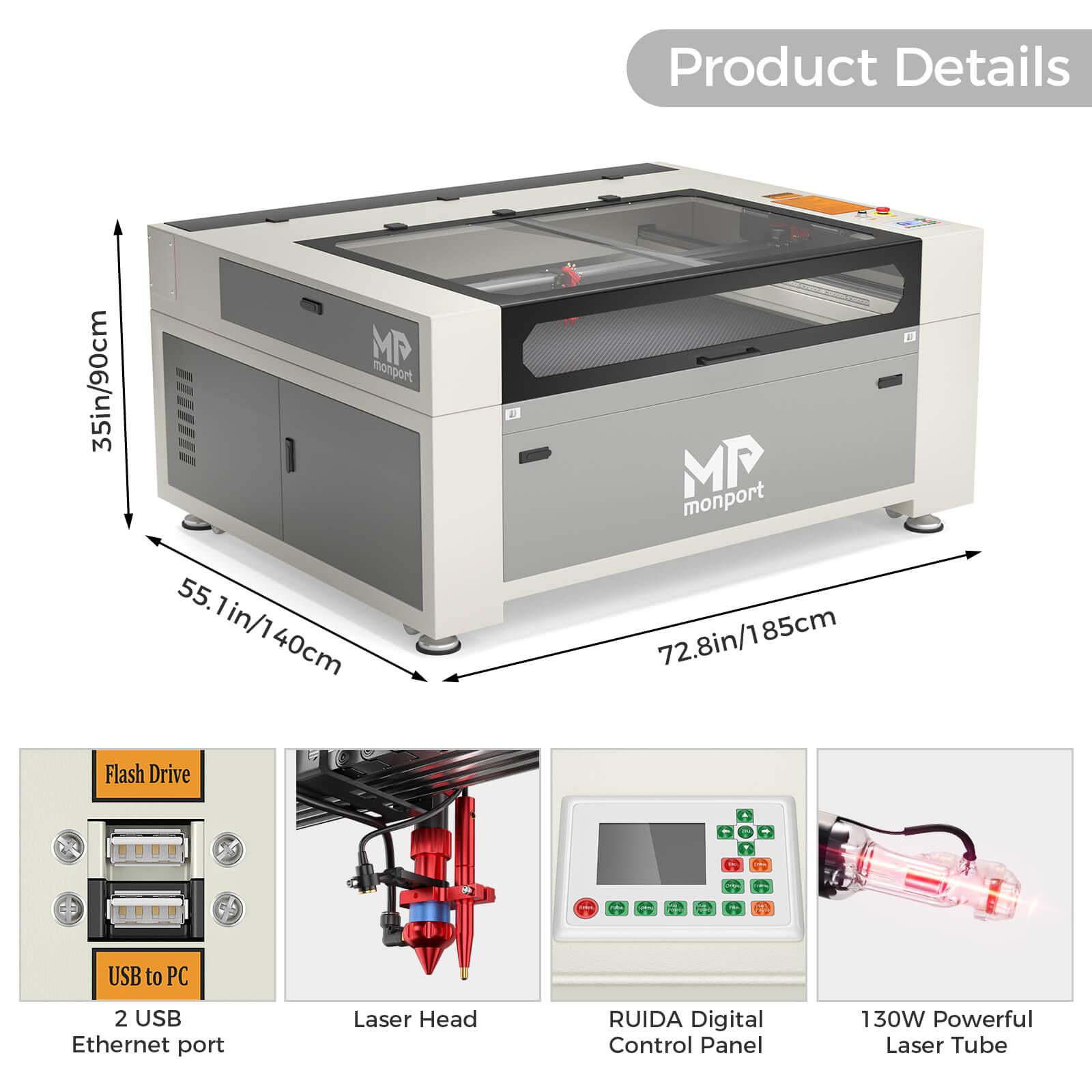 Special Offer | Monport 130W CO2 Laser Engraver & Cutter (55