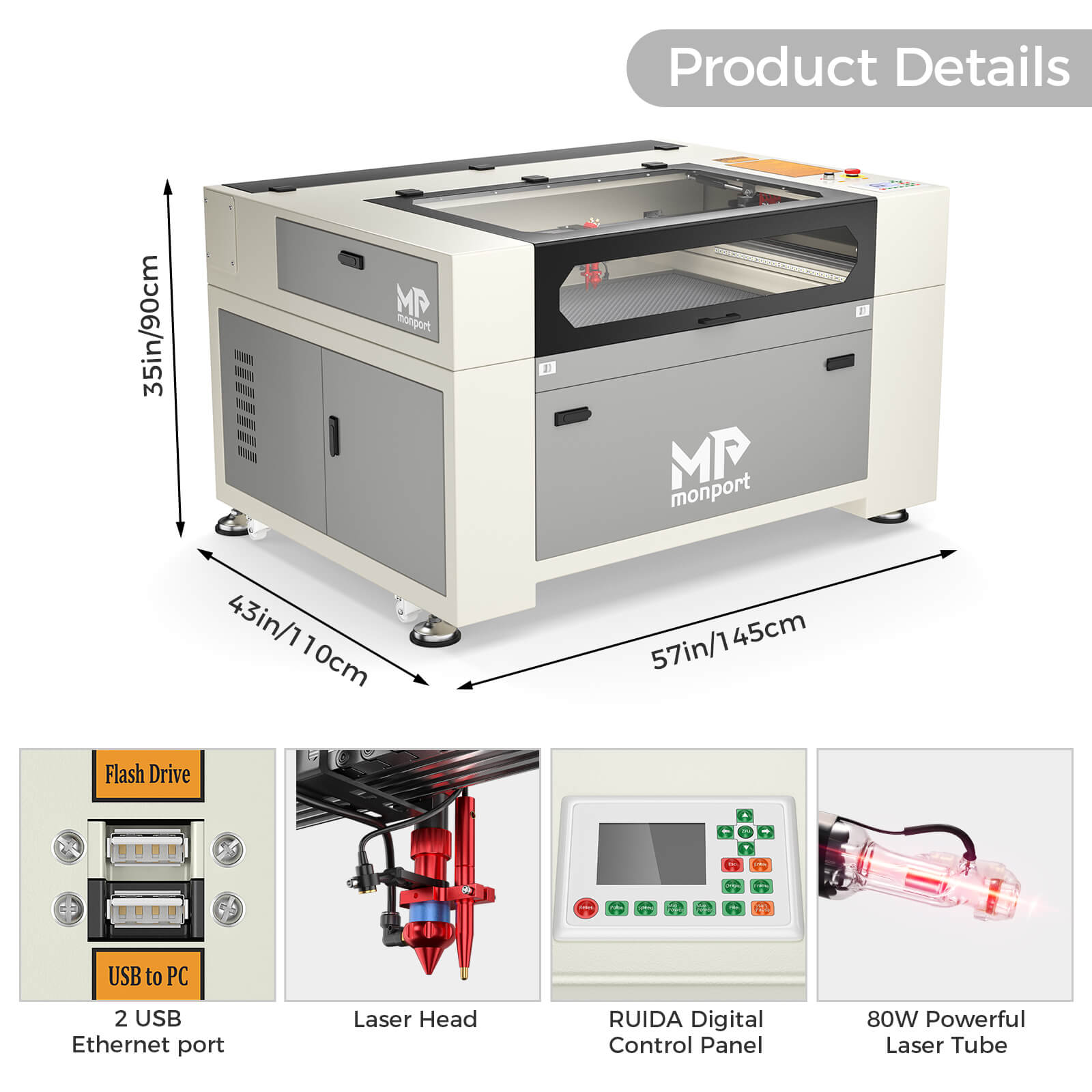 Special Offer | Monport 80W Built-in Chiller CO2 Laser Engraver & Cutter (36