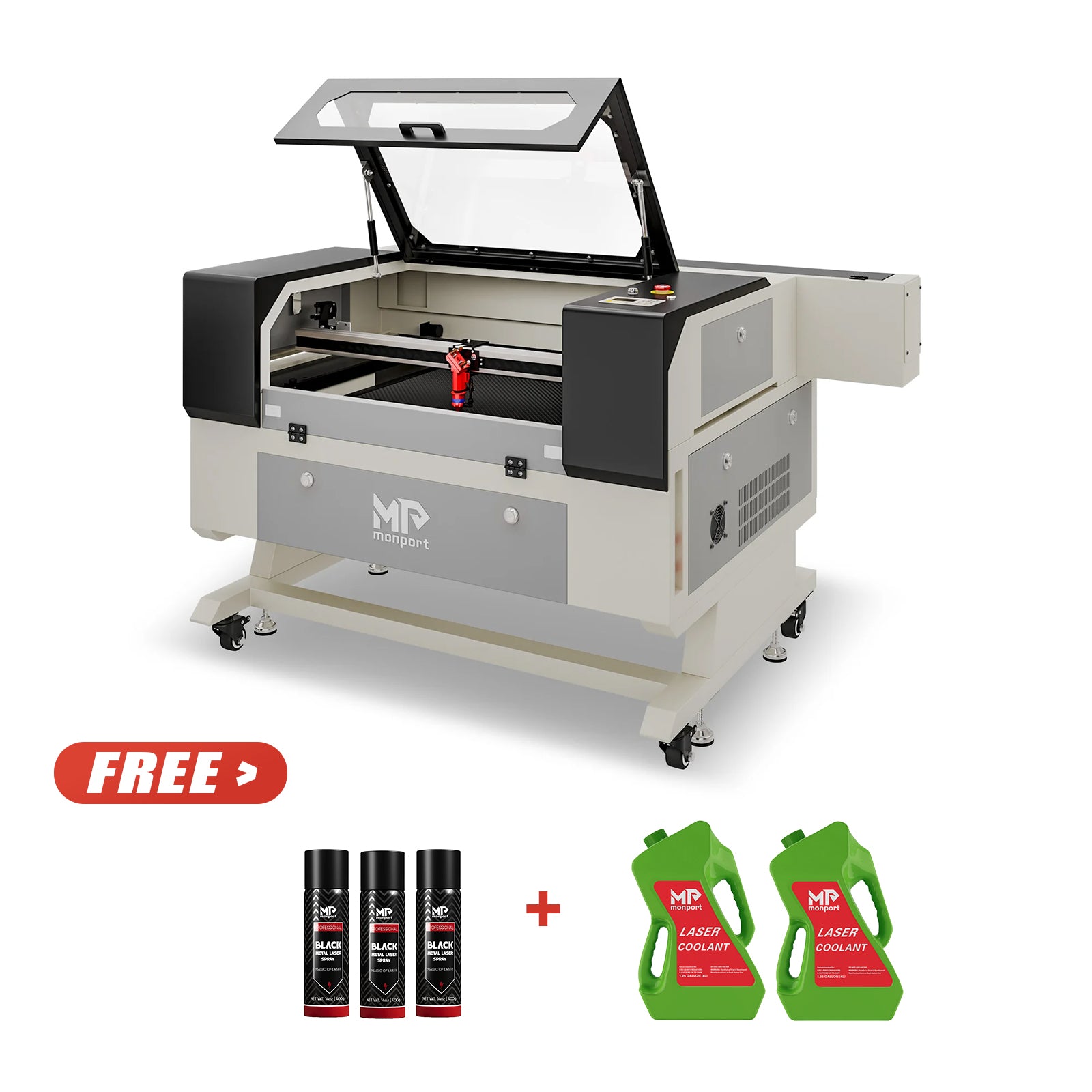 Monport 90W CO2 Laser Engraver & Cutter (28" x 20") with Autofocus and Bracket