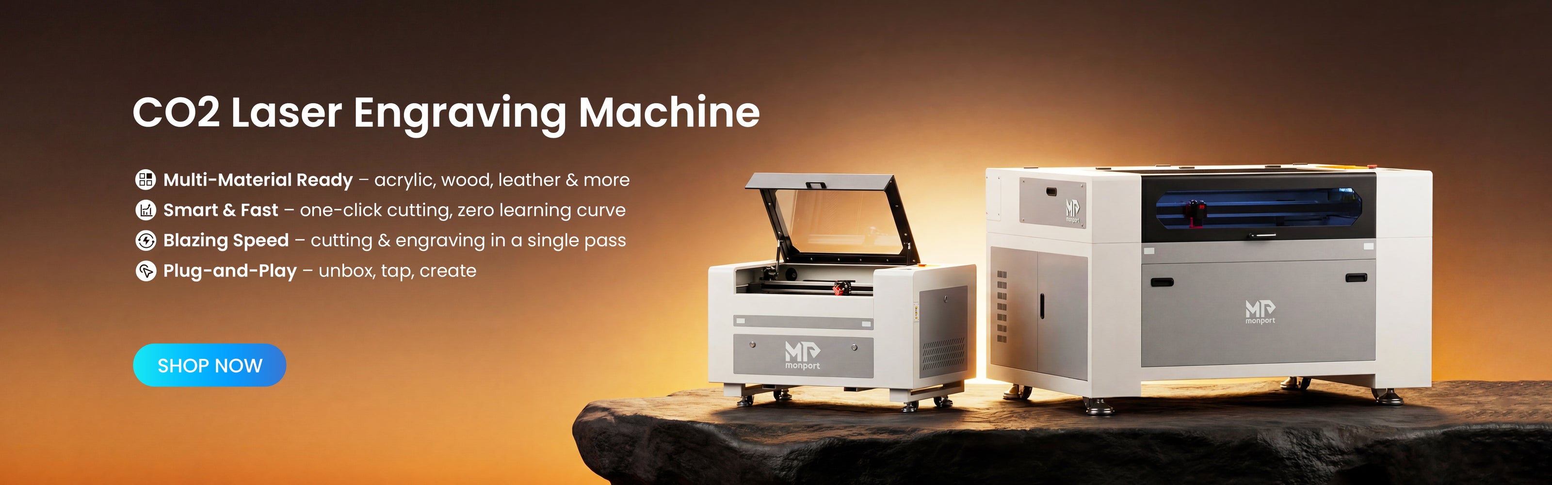 High Speed CO2 Laser Cutter & Built-in Chiller autofocus