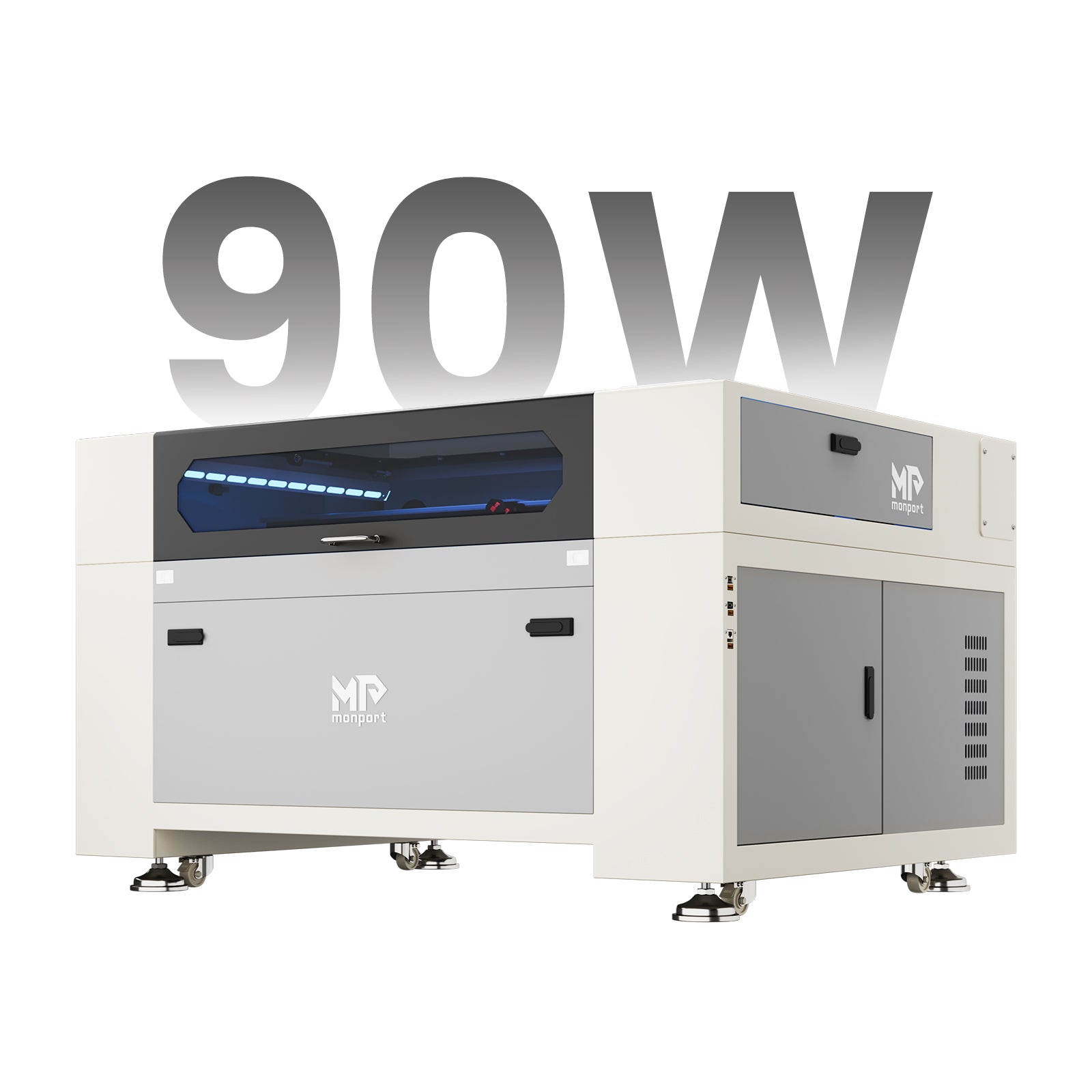 Monport Effi9S Upgraded 90W CO2 Laser Engraver & Cutter (36" × 24") with Autofocus and Built-in Water Chiller