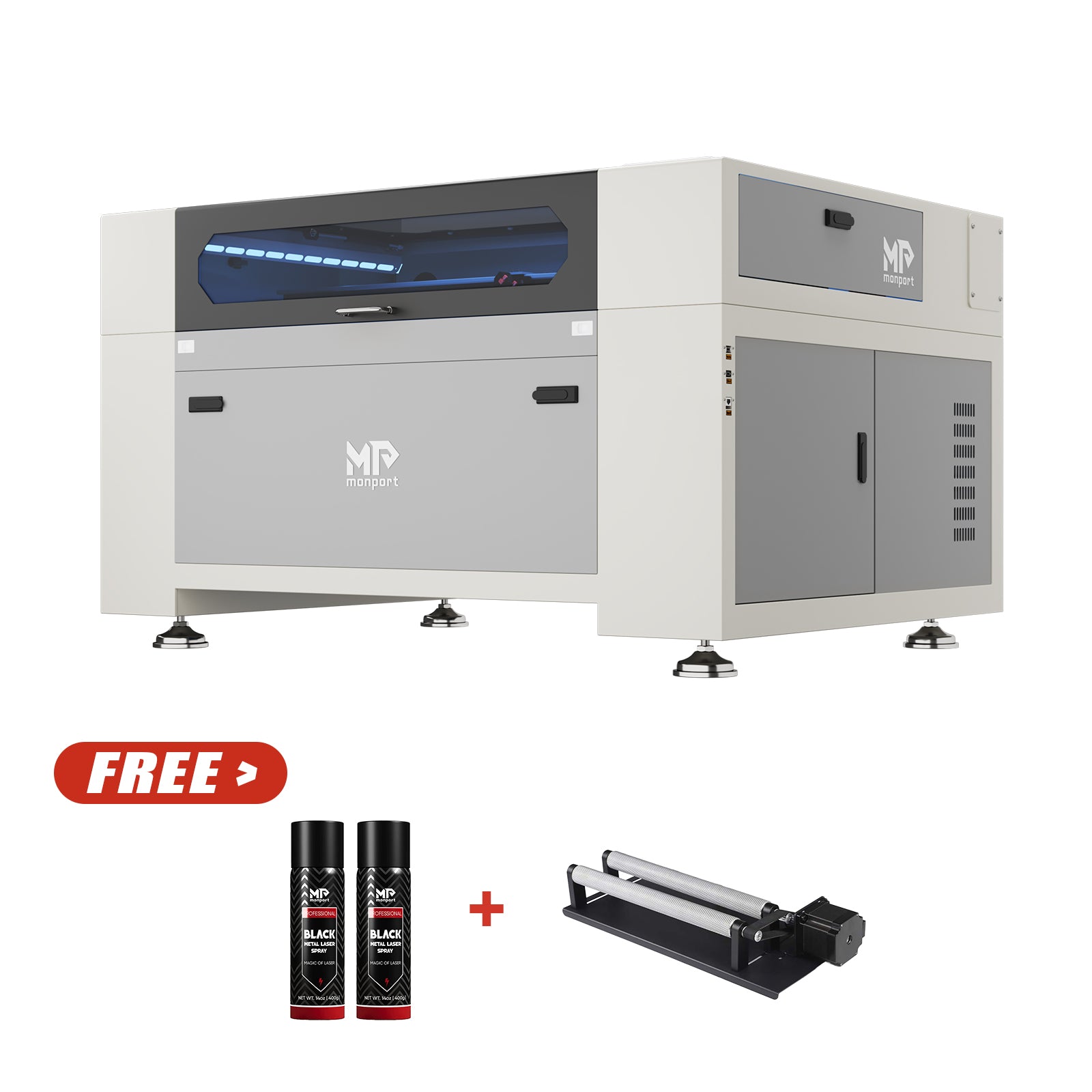Monport Effi10S Upgraded 100W CO2 Laser Engraver & Cutter with (40" × 24") Autofocus and Built-in Water Chiller