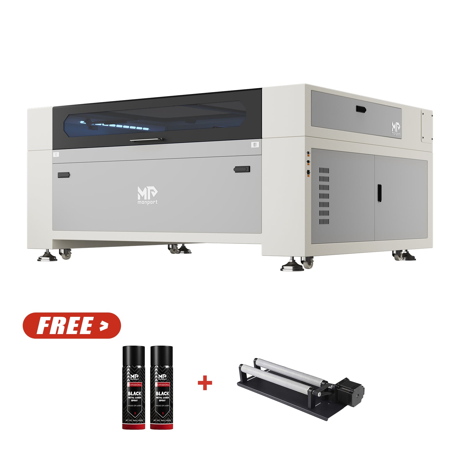 Monport Effi16S Upgraded 150W CO2 Laser Engraver & Cutter (63" × 40") with Autofocus and Built-in Water Chiller