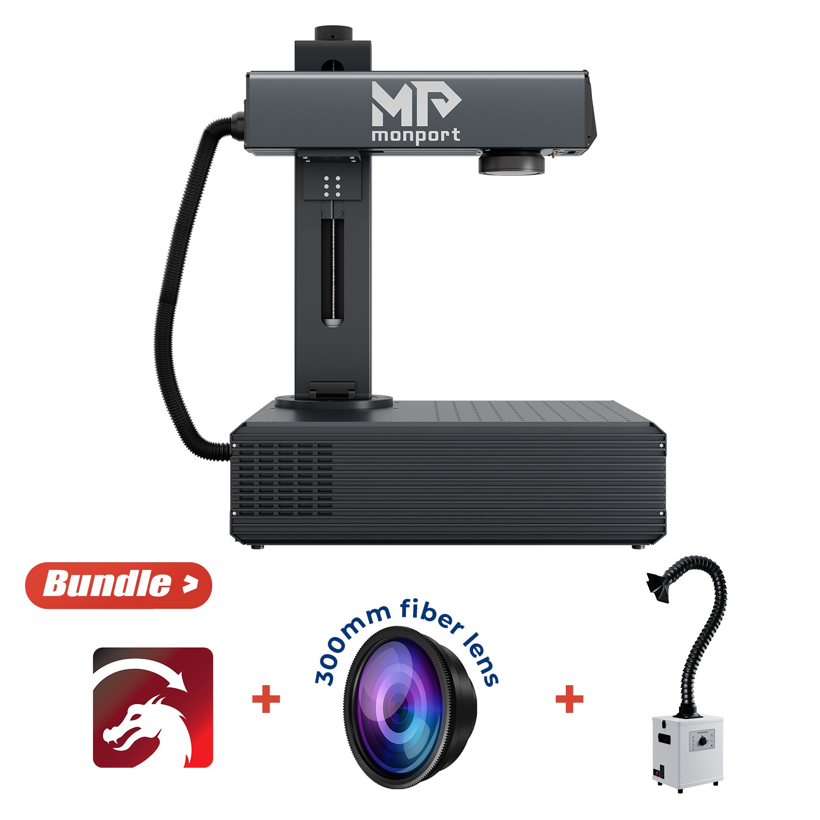 100W MOPA fiber laser engraver bundle integrated marking machine