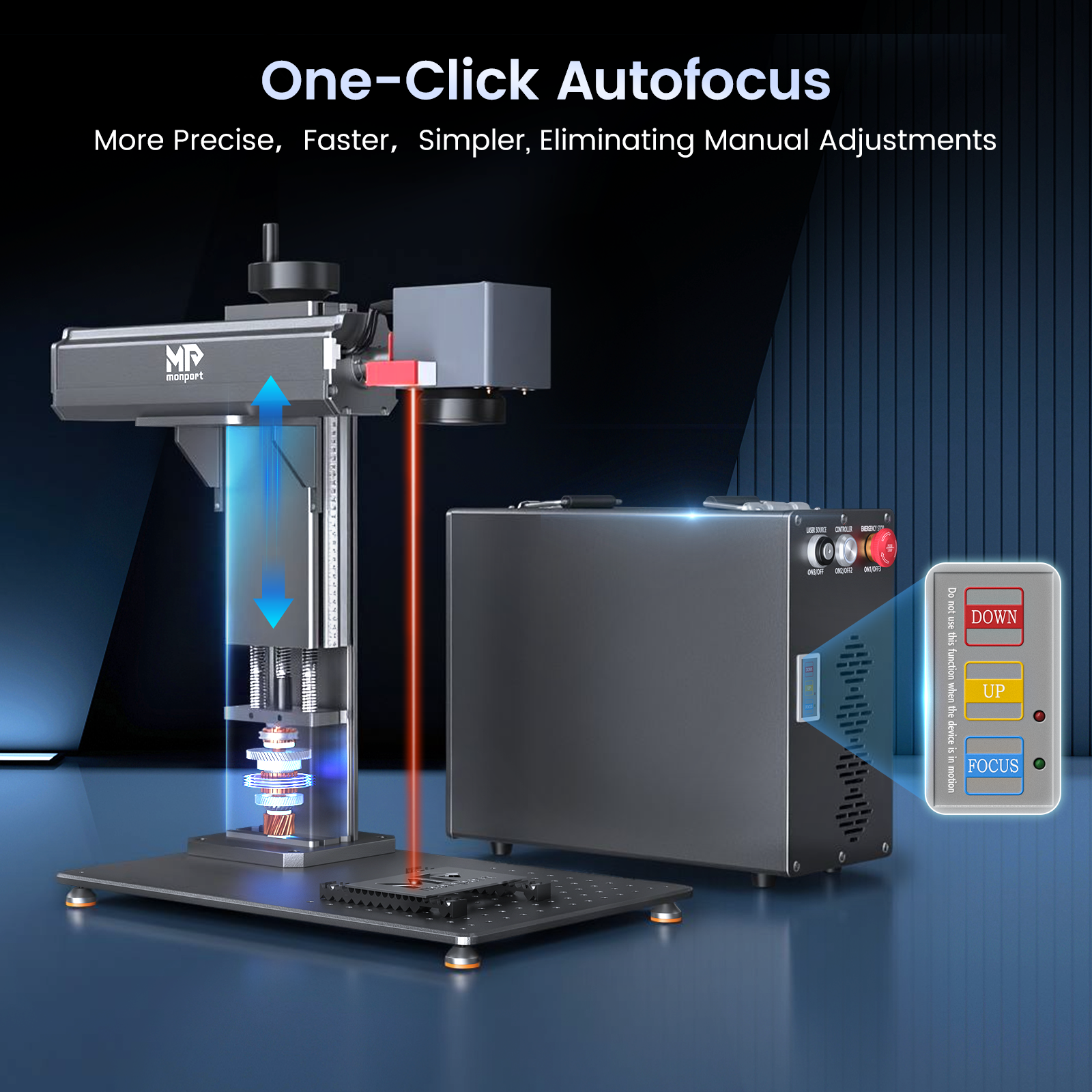 Monport GT 80W Split MOPA Fiber Laser Engraver & Color Marking Machine With AutoFocus