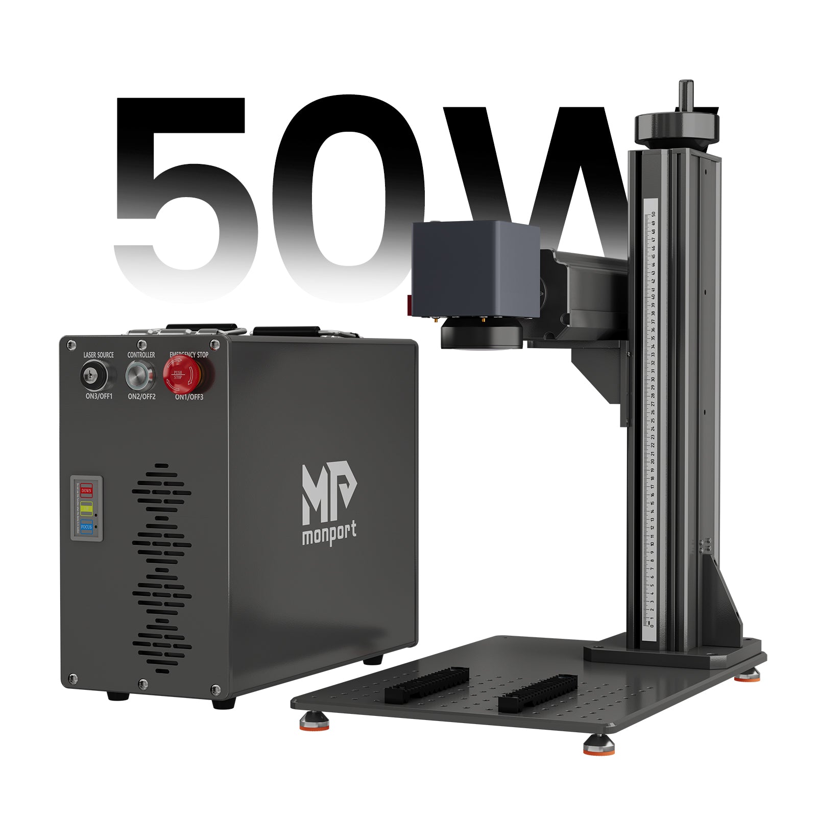 50W Split Fiber Laser Engraver & Marking Machine for Metal Engraving With AutoFocus (7.9" x 7.9"