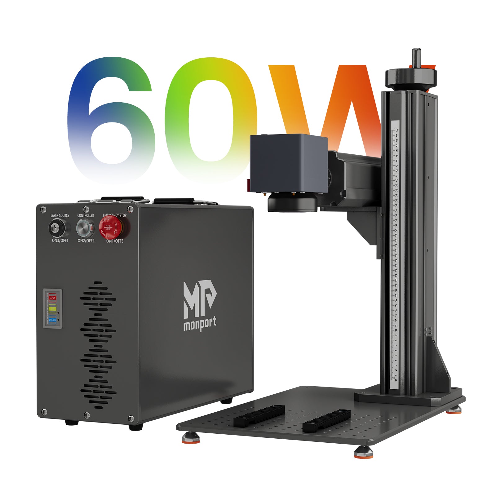 60W Split MOPA Fiber Laser Engraver & Color Marking Machine With AutoFocus – FDA Approval