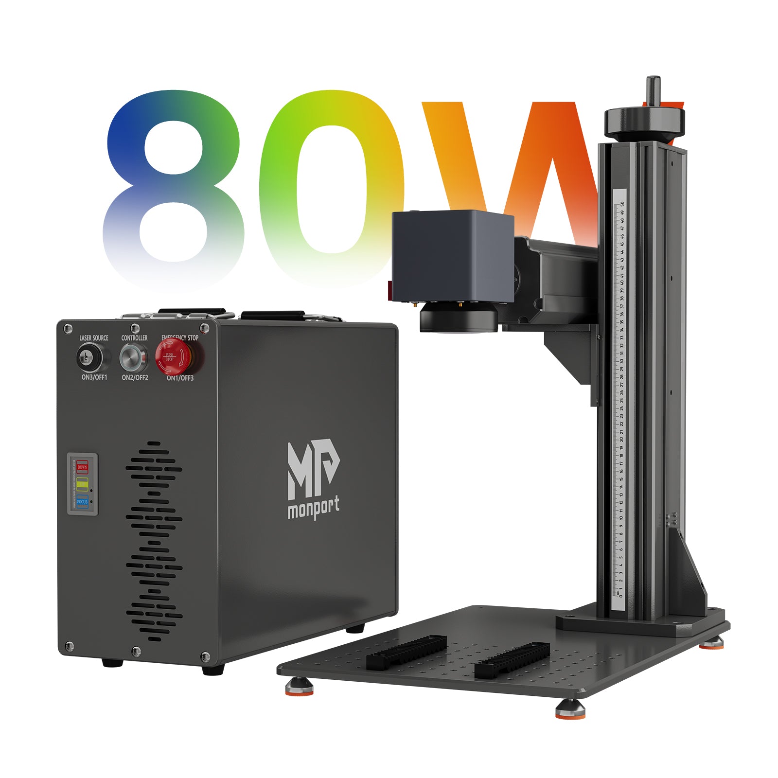 80W split MOPA fiber laser engraver color marking machine with autofocus