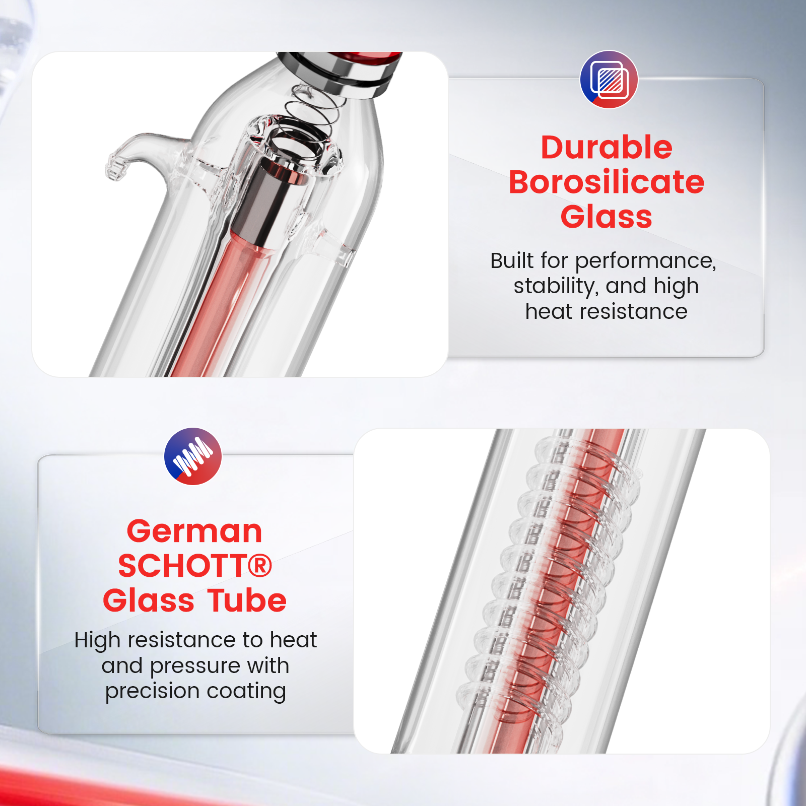 Monport 130W CO2 Laser Tube for Laser Engraver