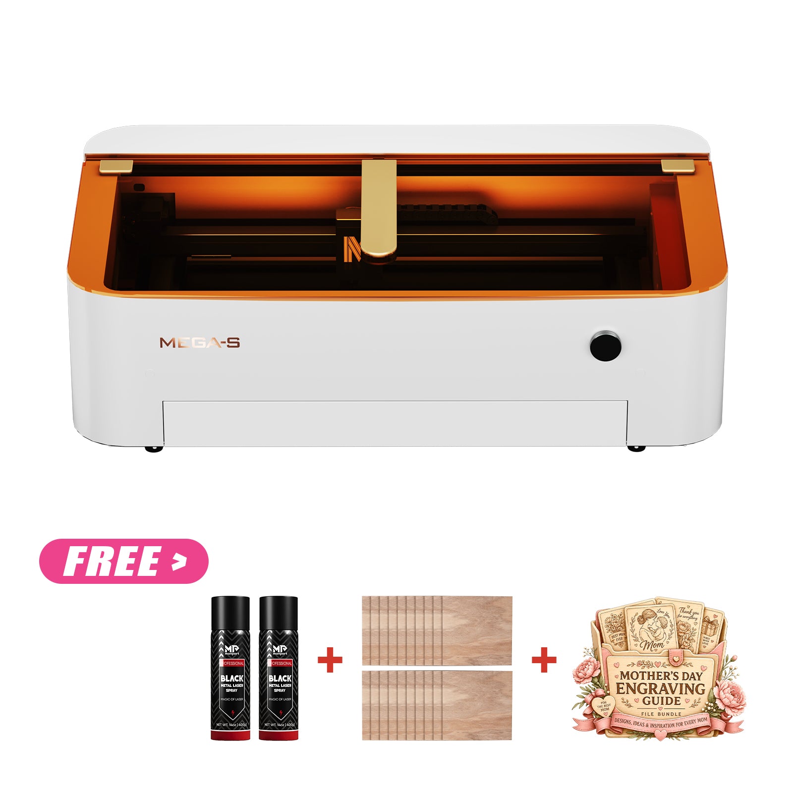 Monport 70W Co2 Laser Engraver & Cutter with Intelligent Precision and Automation - Mega S