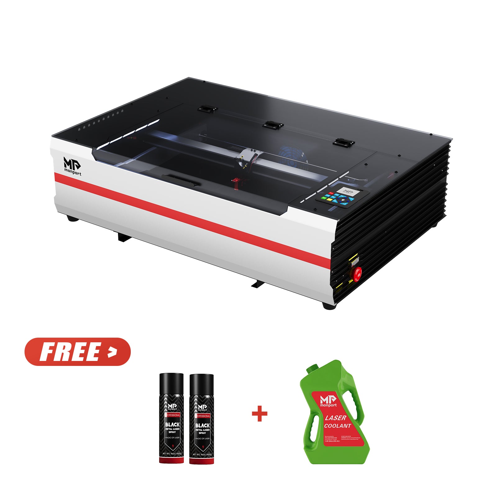 Monport Reno65 Pro 65W Desktop CO2 Laser Engraver & Cutter (24" X 16") with DSP Controller and Magnetic Assisted Focus