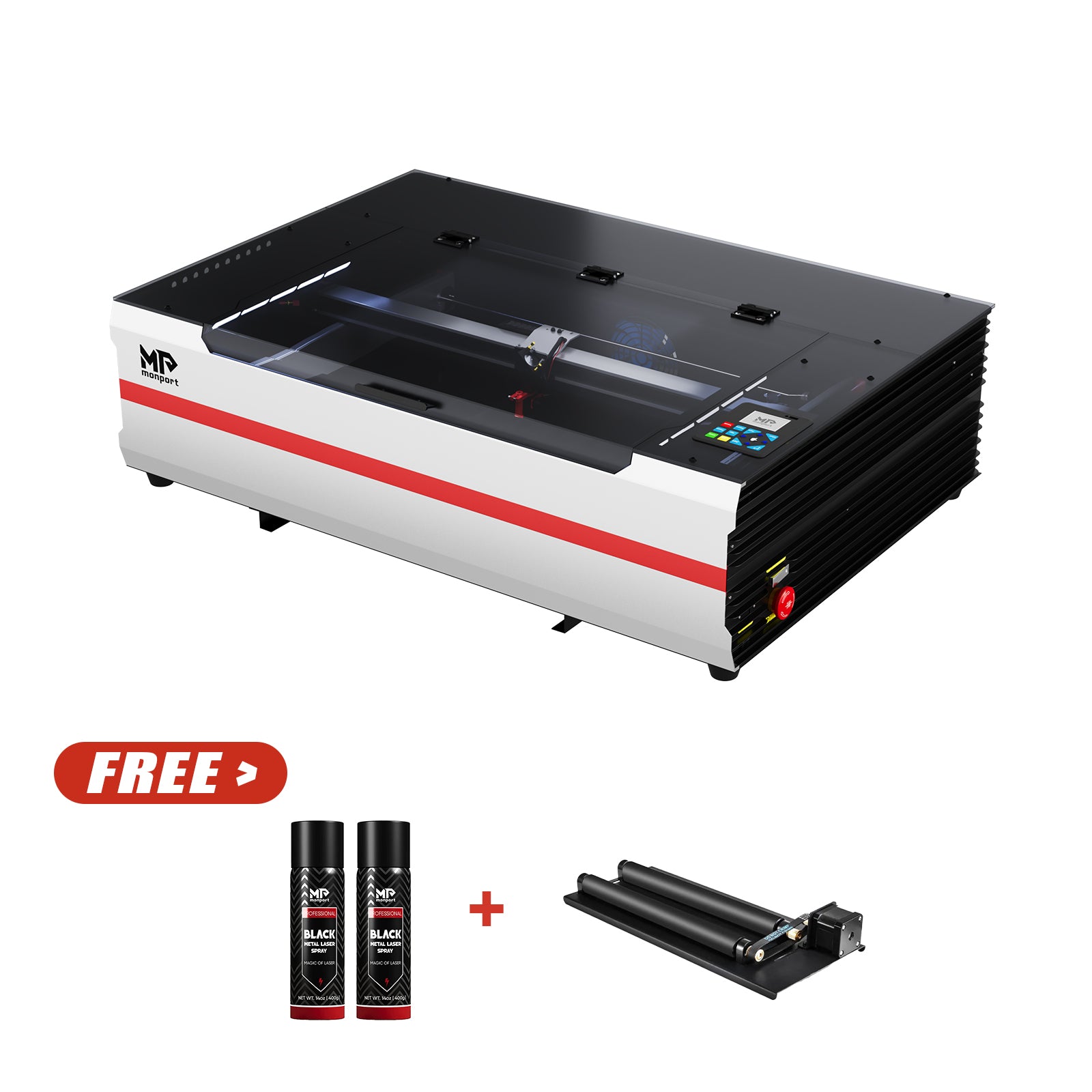Monport Reno65 Pro 65W Desktop CO2 Laser Engraver & Cutter (24" X 16") with DSP Controller and Magnetic Assisted Focus