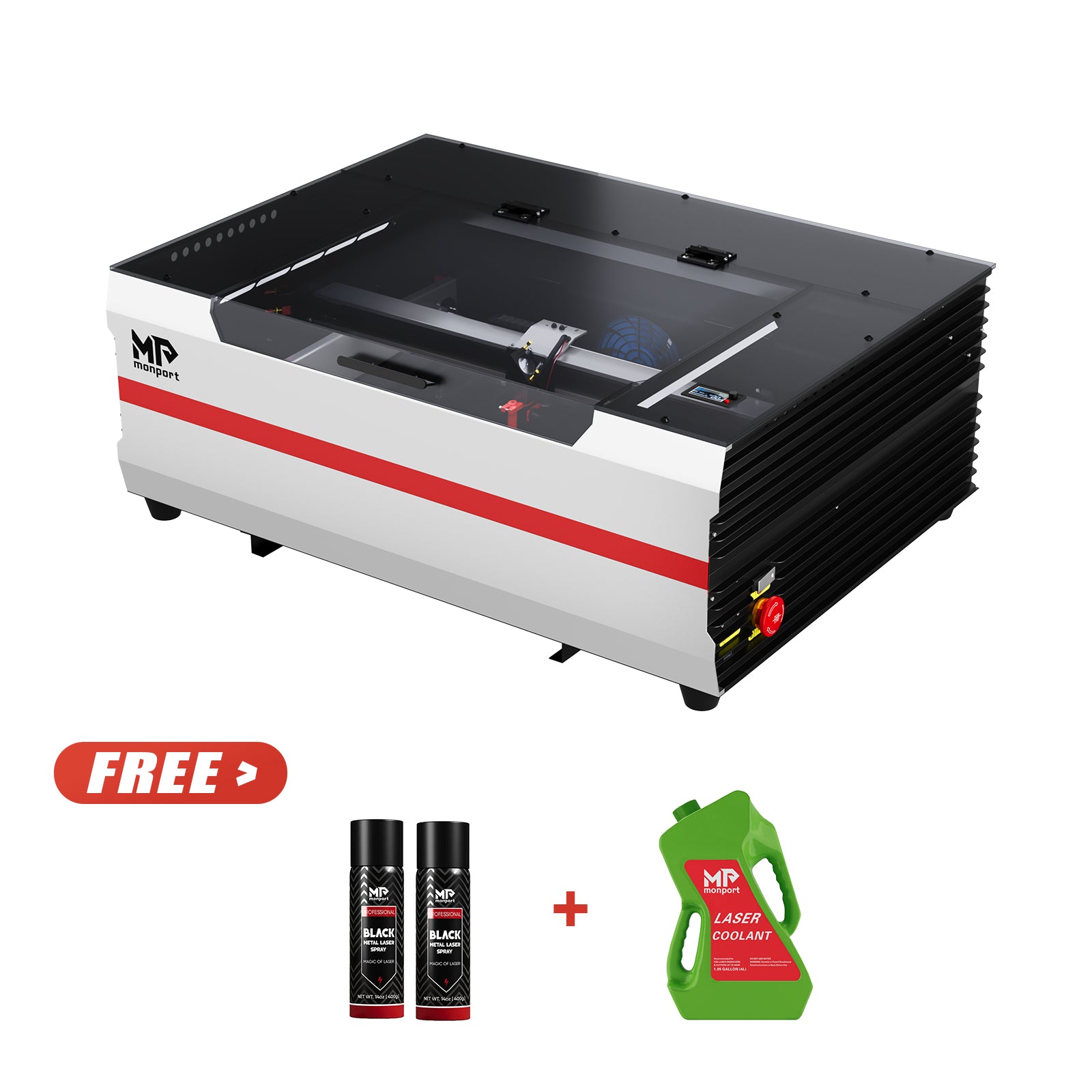 Monport Reno45 45W Desktop CO2 Laser Engraver & Cutter (16" X 12") with Magnetic Assisted Focus
