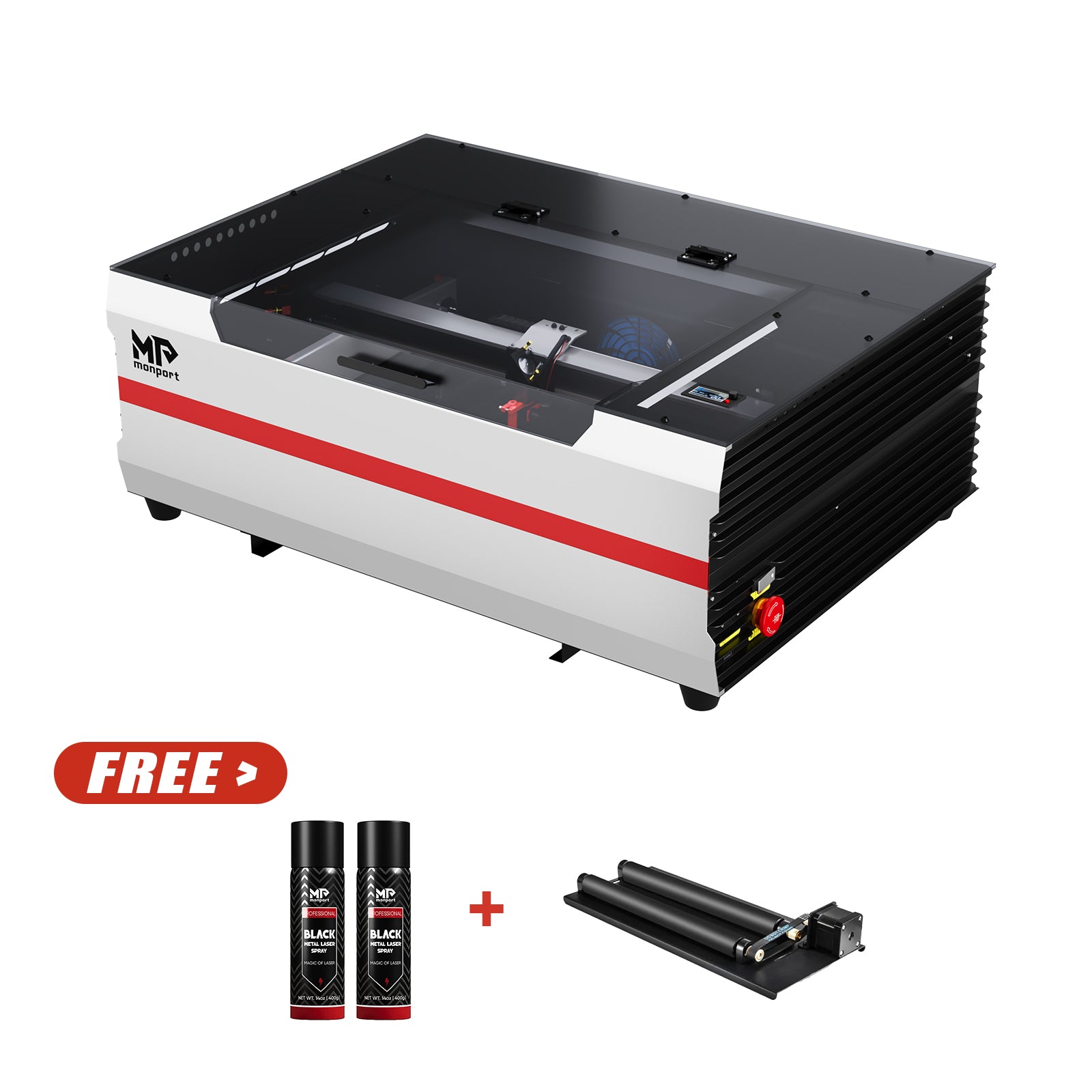 Monport Reno45 45W Desktop CO2 Laser Engraver & Cutter (16" X 12") with Magnetic Assisted Focus