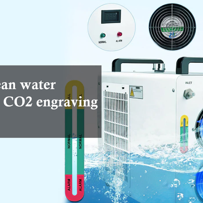 How to clean water chiller of a CO2 engraving machine?