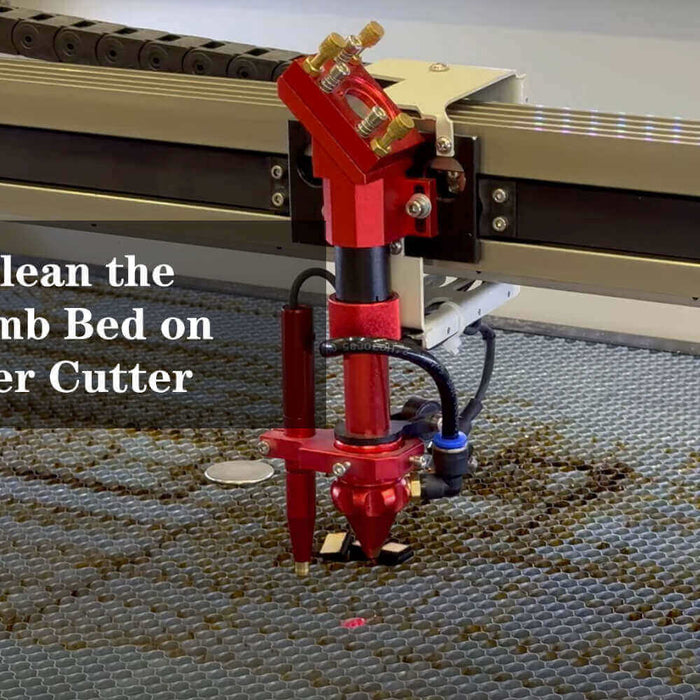How do you clean the honeycomb bed on your laser?