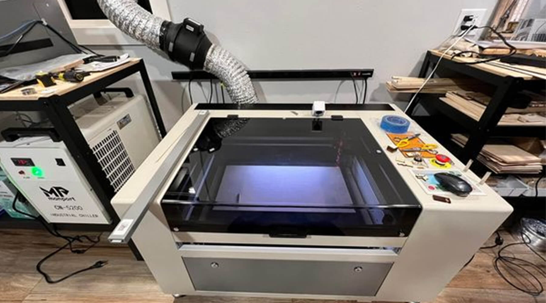 setting up a laser cutter exhaust system