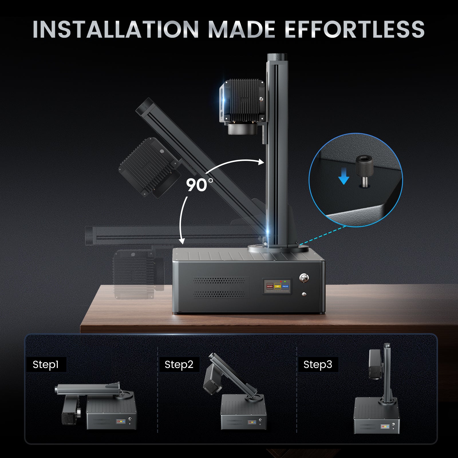 Monport GA 60W MOPA Fiber Laser Integrated Engraver & Marking Machine with AutoFocus