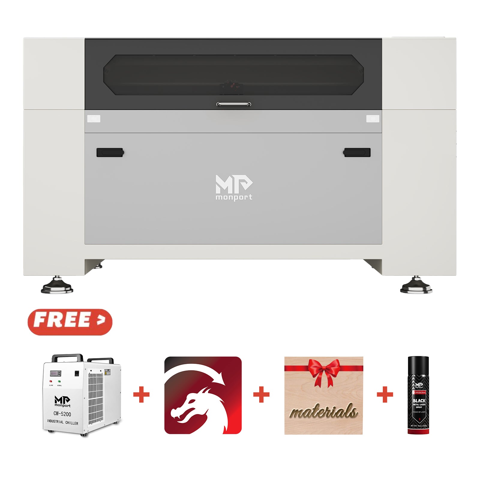 Bundle Sale |Monport 100W CO2 Laser Engraver & Cutter (40" x 24")