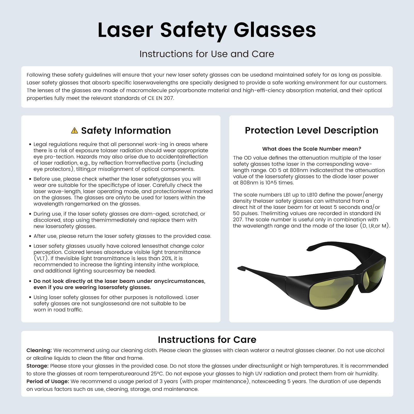 UV Laser Engravers Protective Glasses-355nm-OD5
