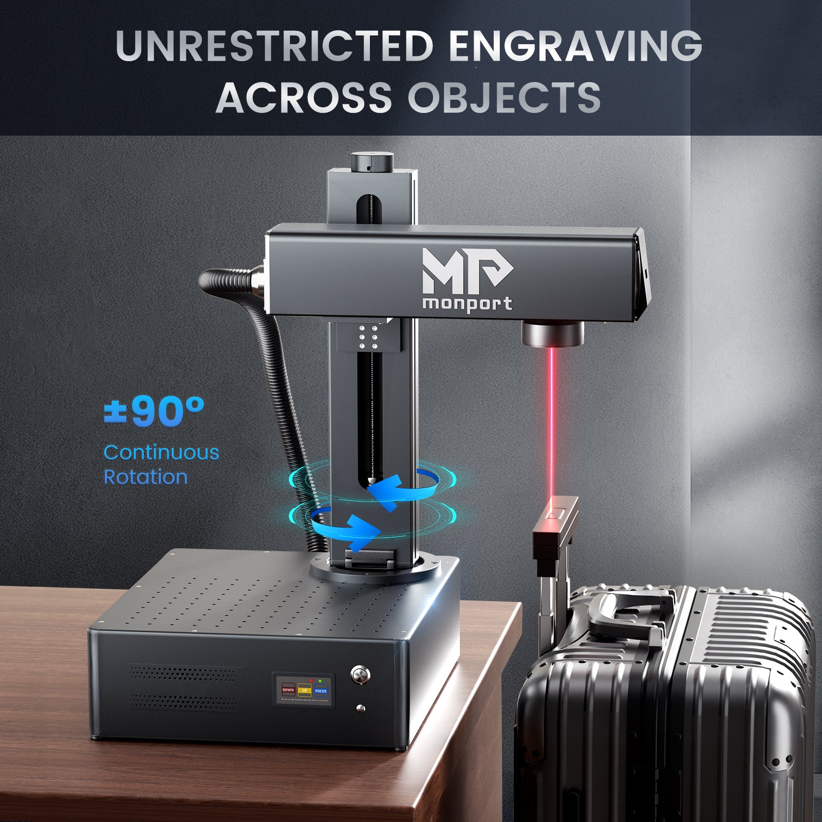 Monport GA 60W MOPA Fiber Laser Integrated Engraver & Marking Machine with AutoFocus