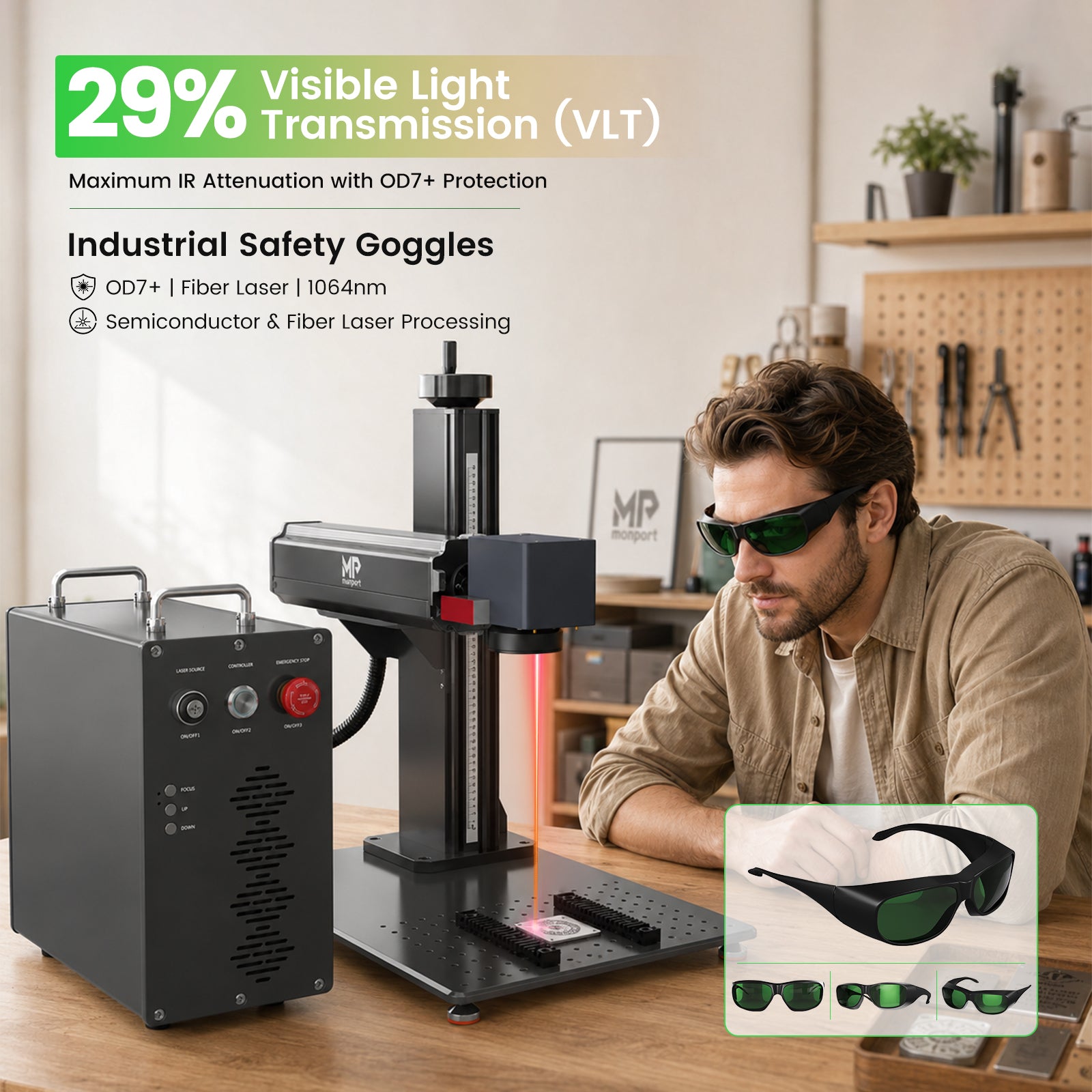 Fiber Laser Engravers Protective Glasses-1064nm-OD7
