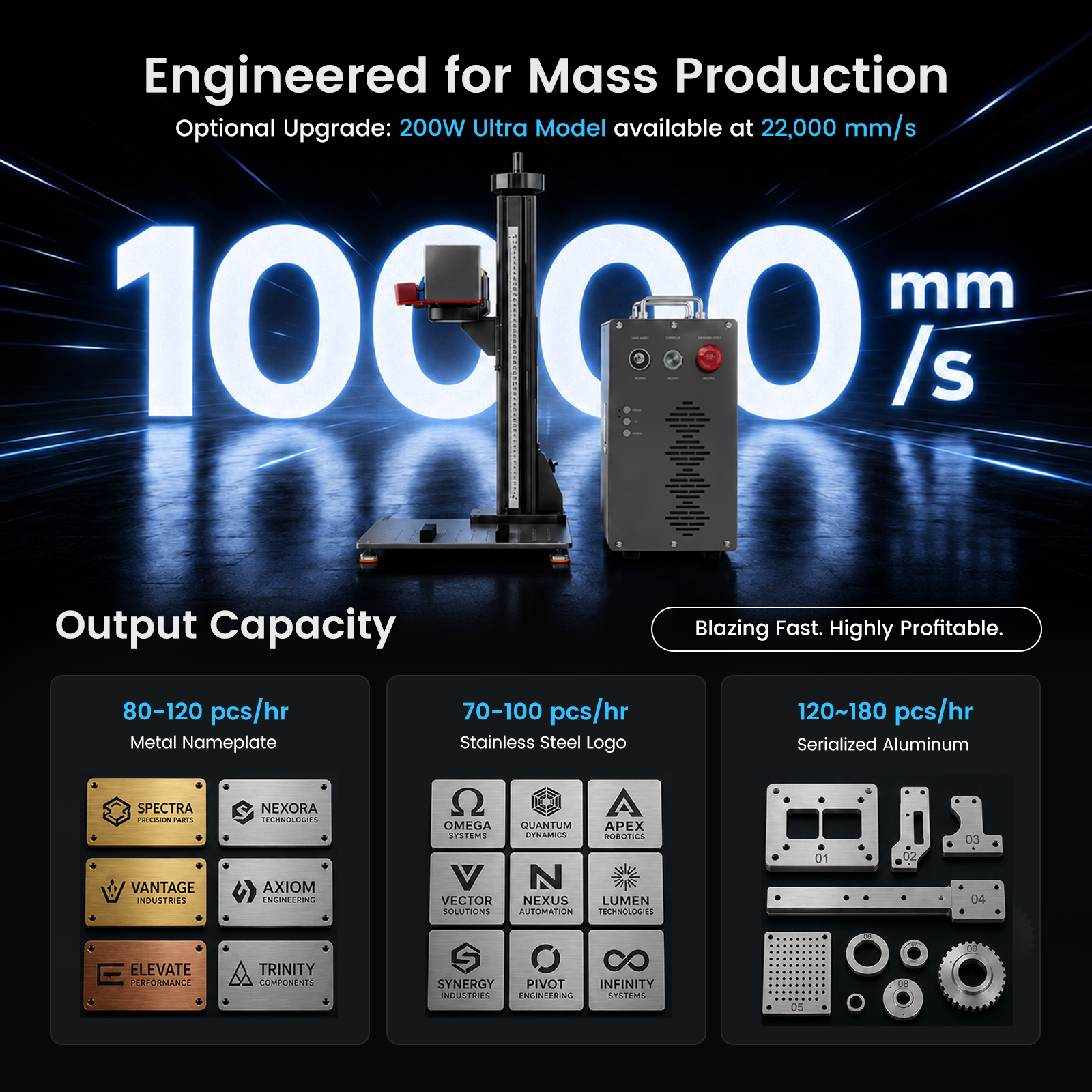 Monport GPro Vision Split MOPA Fiber Laser Engraver with Color Marking & Auto Focus