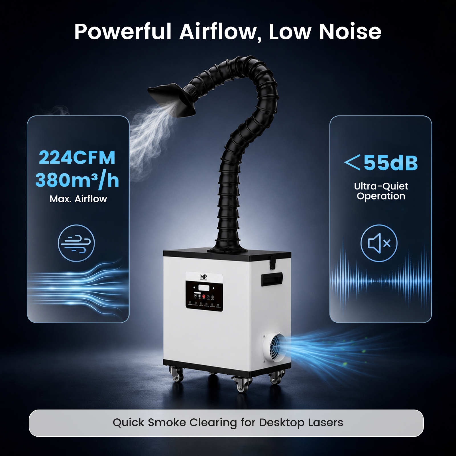 Monport 6L CW-5200 Industrial Water Chiller with 200W & 260W Air Purifier Laser Fume Extractor