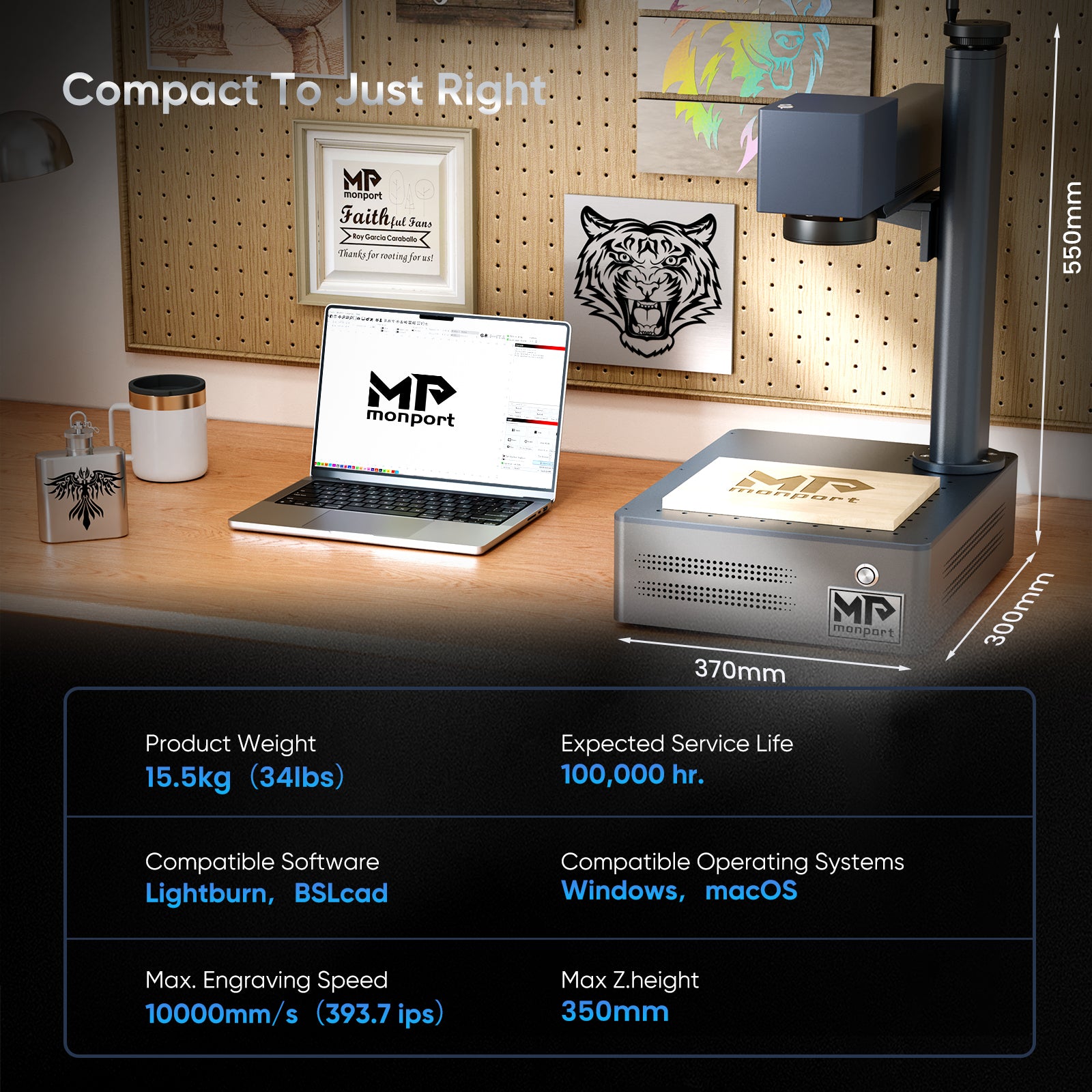 Monport GM 30W Integrated Fiber Laser Engraver & Marking Machine