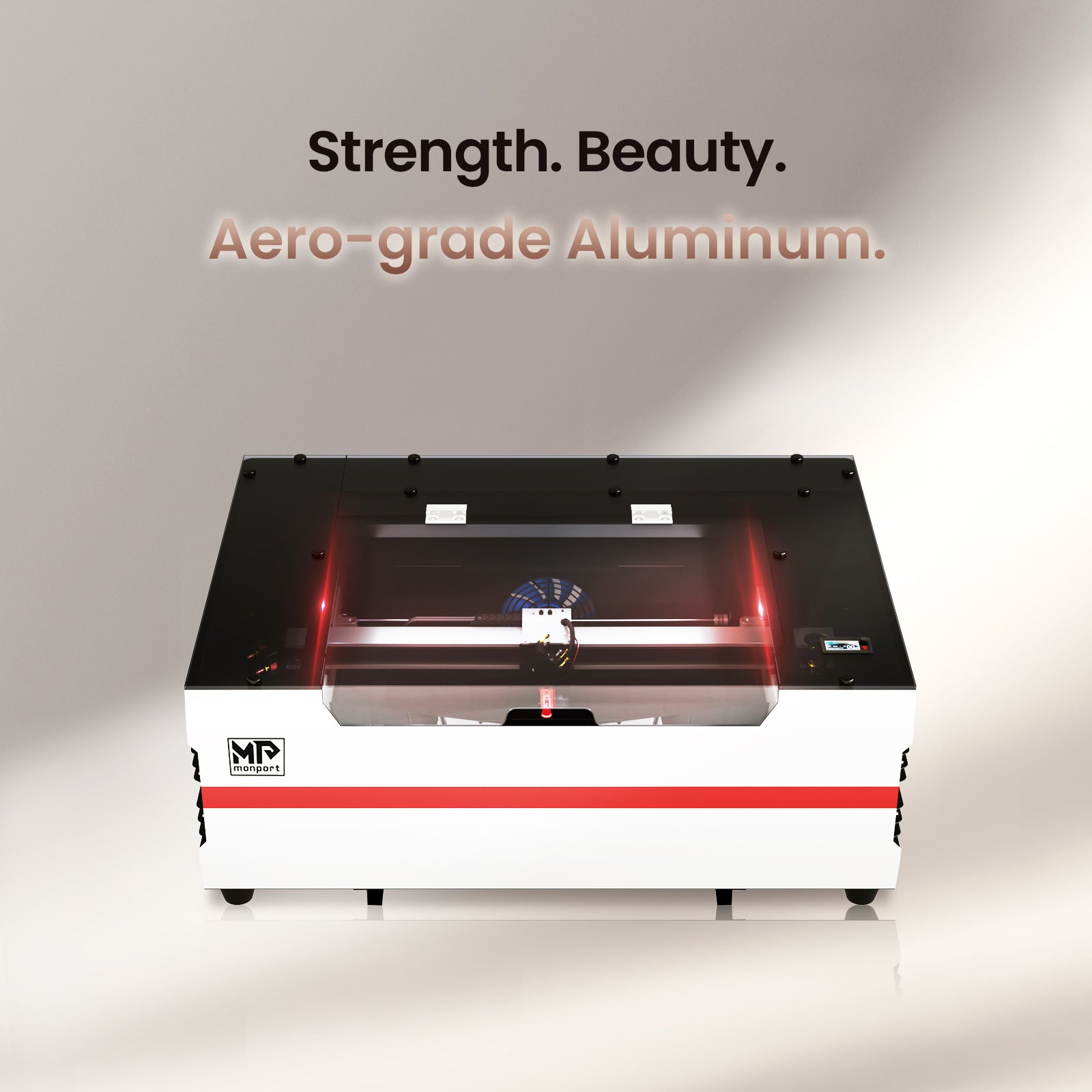 Monport Reno45 45W Desktop CO2 Laser Engraver & Cutter (16" X 12") with Semi-Autofocus