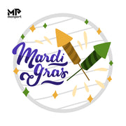 Sparkling Spectacle: Laser-Engraved Mardi Gras Fireworks Wall Art