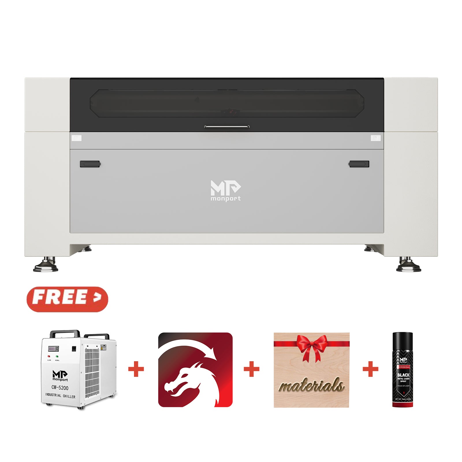 Bundle Sale |Monport 150W CO2 Laser Engraver & Cutter (64" x 40")