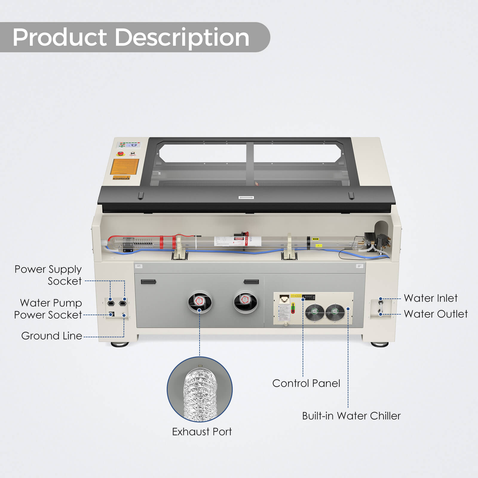 Monport 150W Built-in Chiller CO2 Laser Engraver & Cutter (64