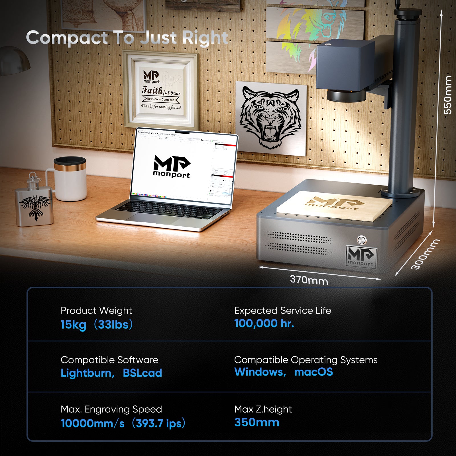 Monport GM 20W Integrated Fiber Laser Engraver & Marking Machine