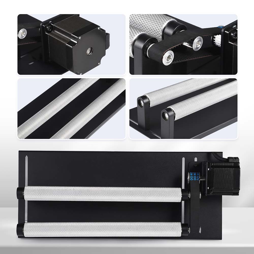 Monport Laser Rotary Axis 360° for 55W-150W CO2 Laser Engraver to hold cylindrical objects