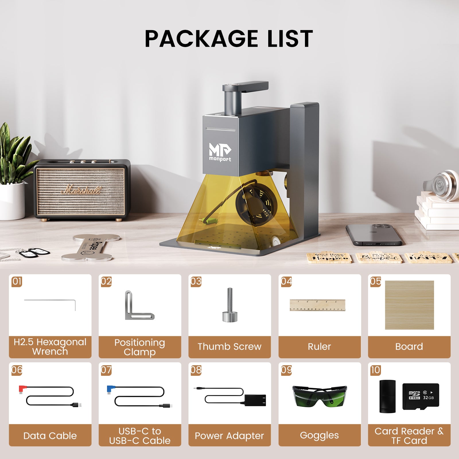 Monport 6W Handheld Diode Laser Engraver