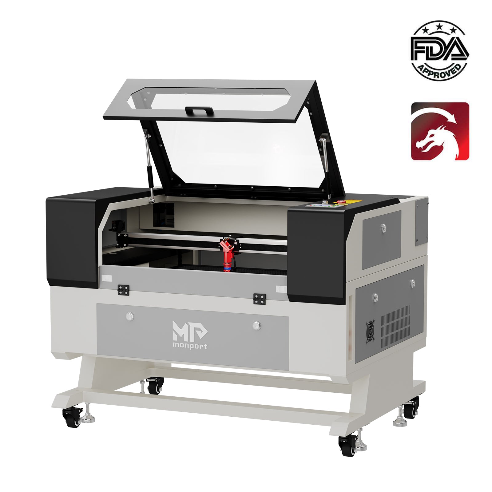 Monport 60W CO2 Laser Engraver & Cutter (28" x 20") with Autofocus and Bracket