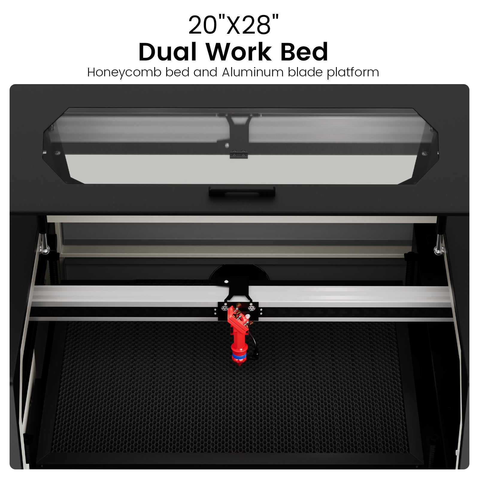 Monport 60W CO2 Laser Engraver & Cutter (28" x 20") with Autofocus and Bracket