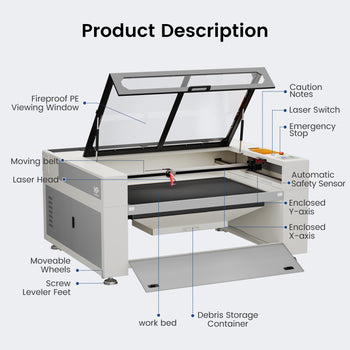 Monport 150W Built-in Chiller CO2 Laser Engraver & Cutter (64" x 40")