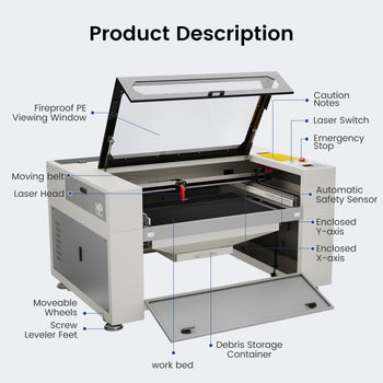 Monport 100W Built-in Chiller CO2 Laser Engraver & Cutter (40" x 24")