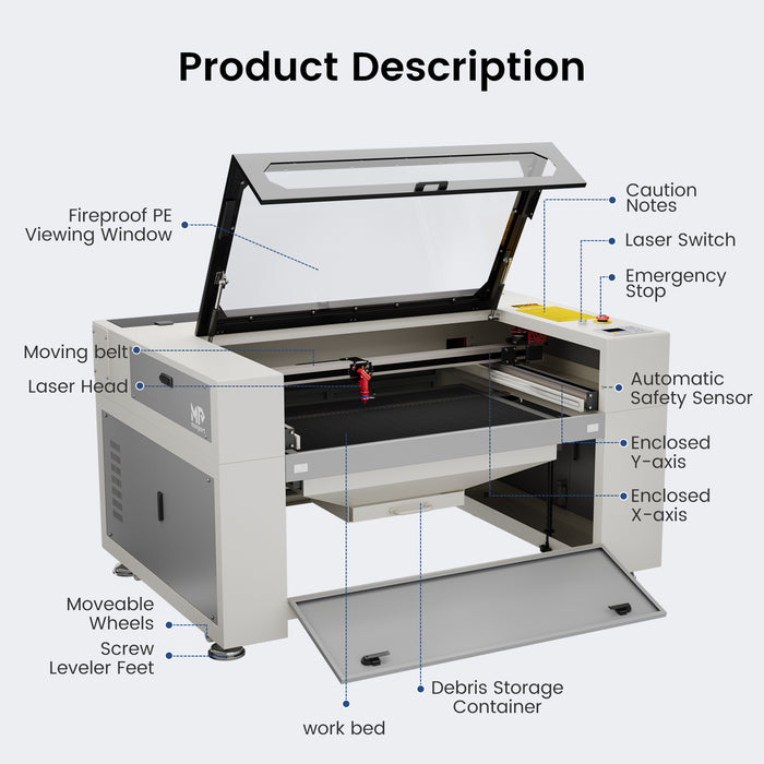 Monport 100W Built-in Chiller CO2 Laser Engraver & Cutter (40