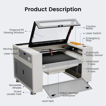 Monport 90W Built-in Chiller CO2 Laser Engraver & Cutter (36" x 24")