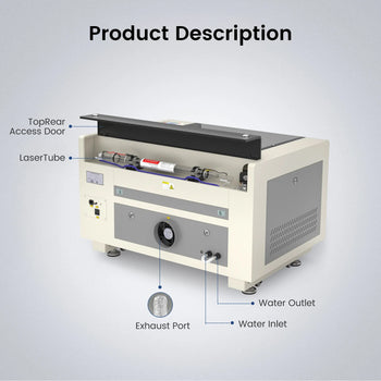 Monport 60W CO2 Laser Engraver & Cutter (24" x 16") with Autofocus