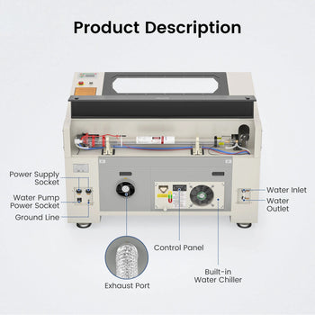 Monport 90W Built-in Chiller CO2 Laser Engraver & Cutter (36" x 24")