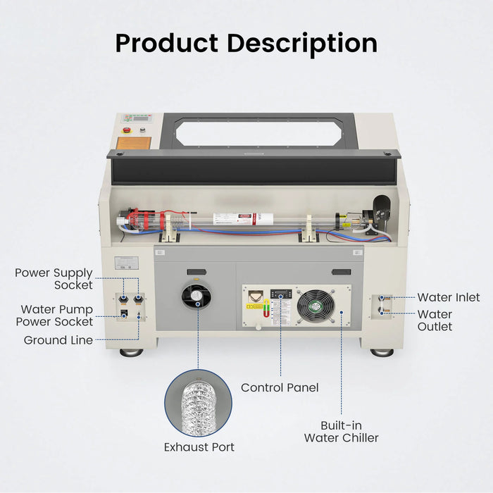 Monport 90W Built-in Chiller CO2 Laser Engraver & Cutter (36