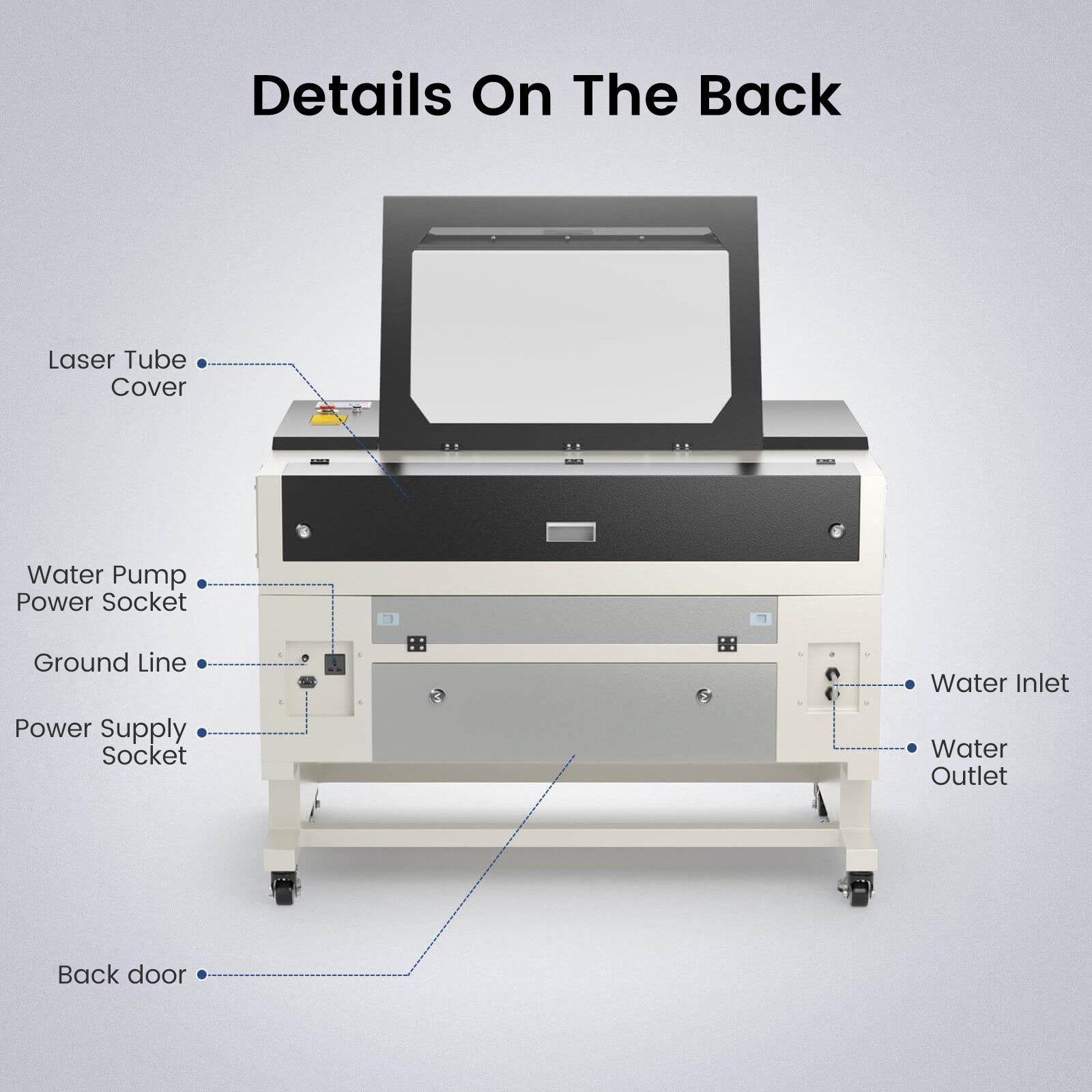 Monport 60W CO2 Laser Engraver & Cutter (28" x 20") with Autofocus and Bracket