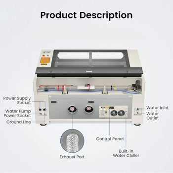 Monport 150W Built-in Chiller CO2 Laser Engraver & Cutter (64" x 40")